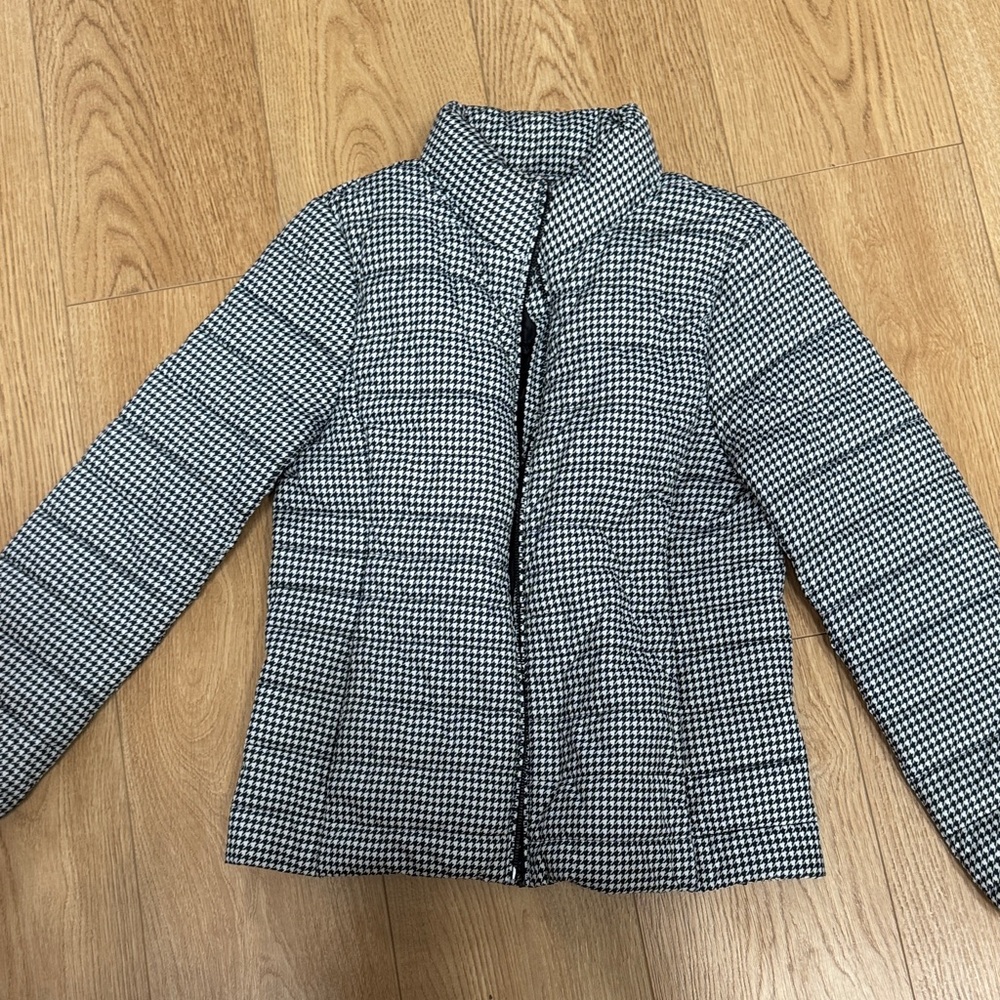 Vince Camuto Monochrome Checkered Puffer Jacket